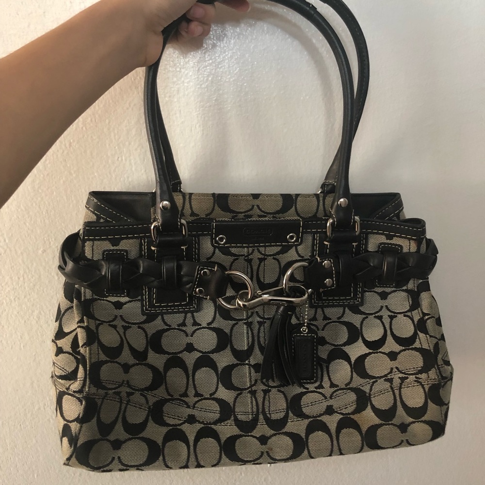 Black and Gray Coach Purse